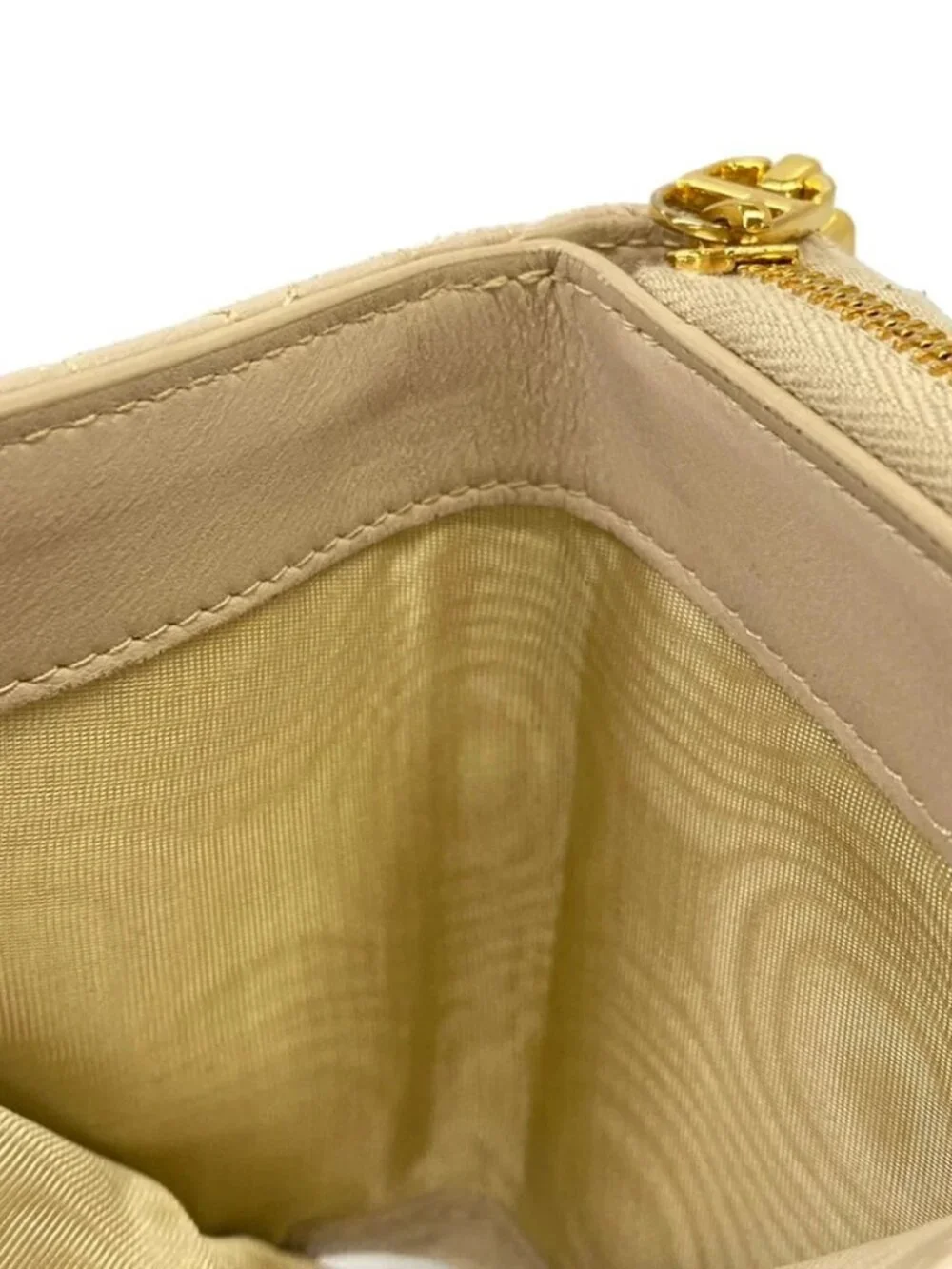 DIOR/ChristianDior Dior Caro Beige Leather Bifold Wallet